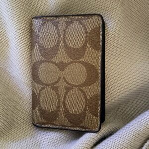 Coach Brown Signature Id wallet